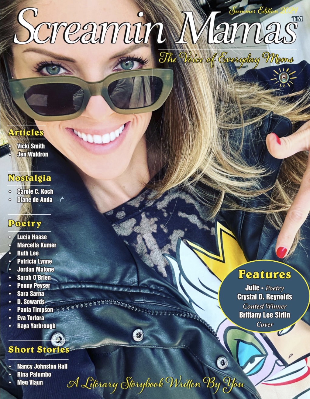 Brittany Sirlin on the cover of Screamin' Mamas magazine